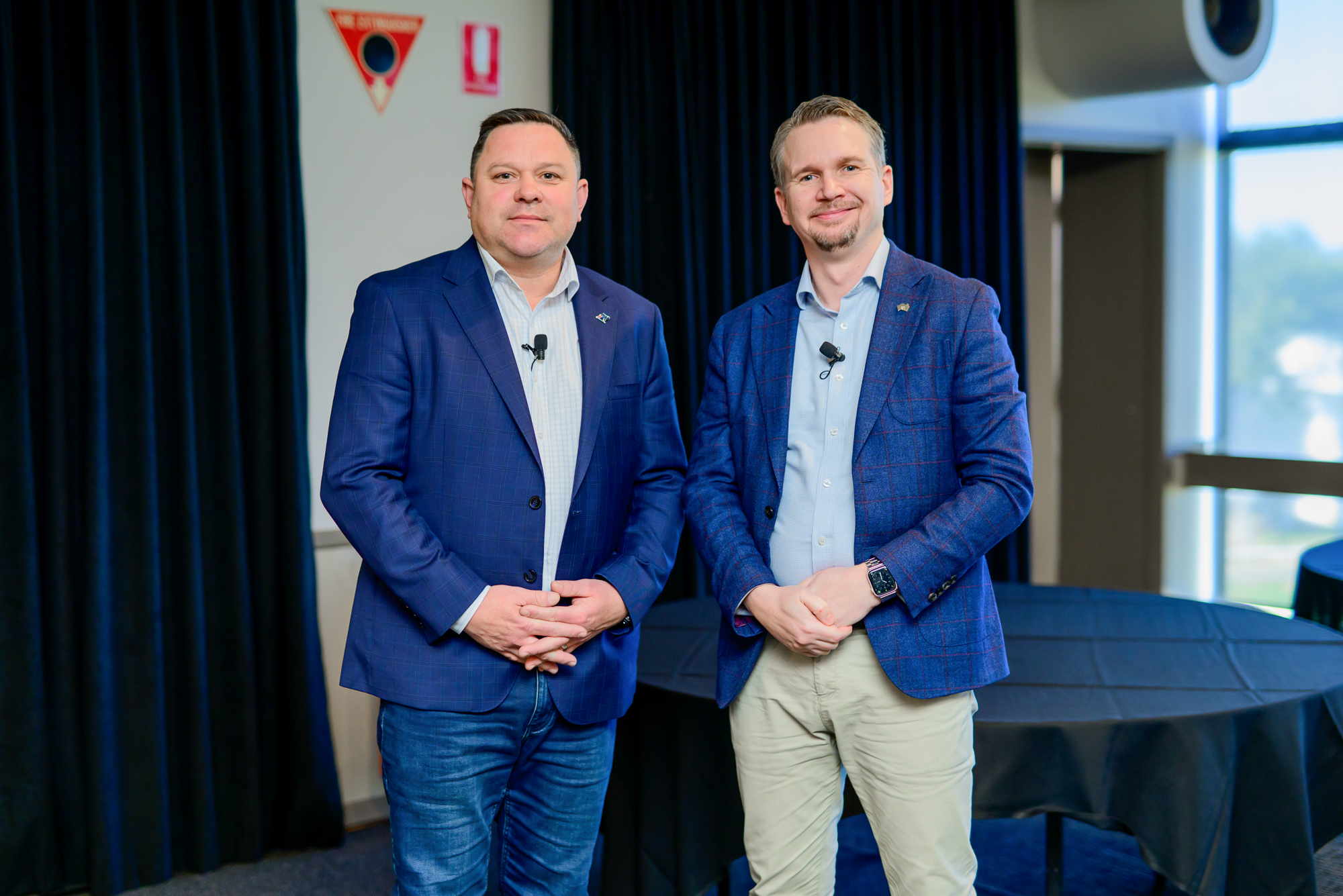 Federal Member for Spence Matt Burnell and Skills Commissioner Cameron Baker
